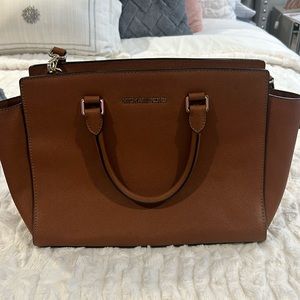 Michael Kors Selma Satchel Brown Leather Bag